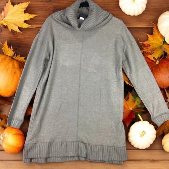 Lulu’s Autumn Daze Sage Green Cowl Neck Tunic Sweater Dress Pullover XS NWT - Picture 1 of 13